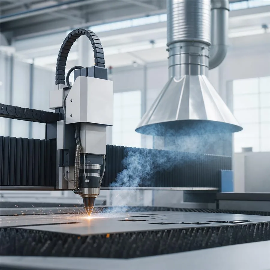 Laser cutting smoke extraction