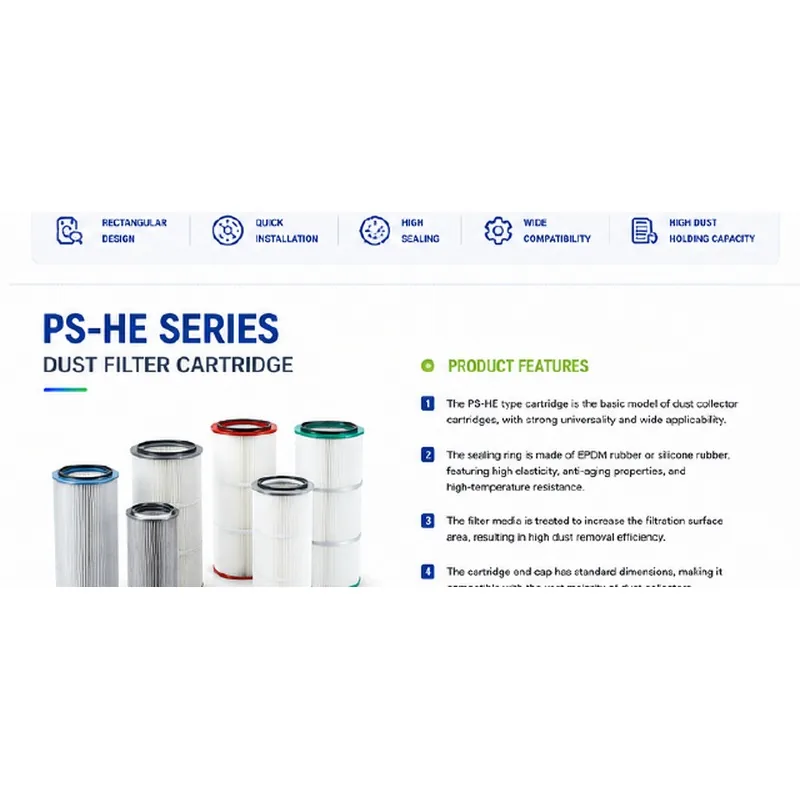 PS-HE series dust filter cartridges