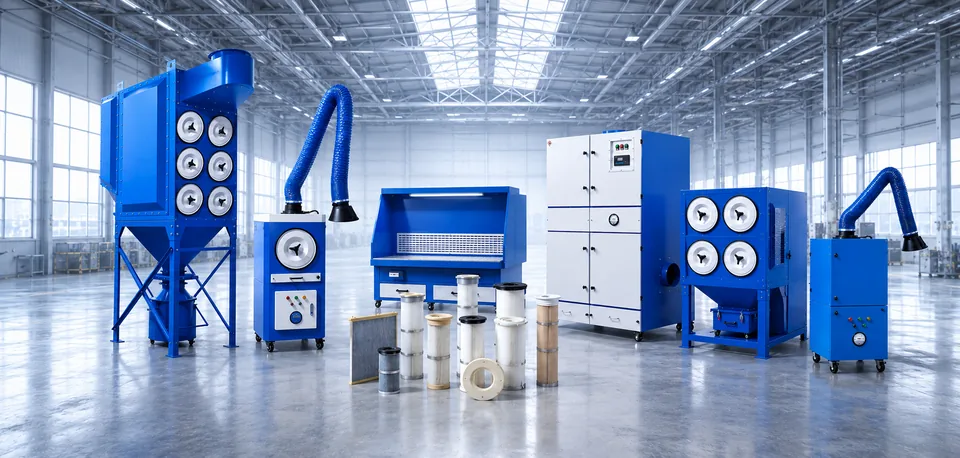 Industrial dust collection equipment range