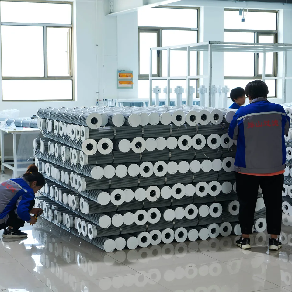 Filter cartridges being prepared in the production area